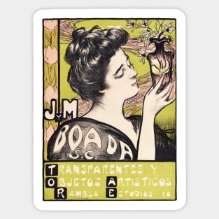 Art Nouveau style poster for J&M Boada studio Sticker
